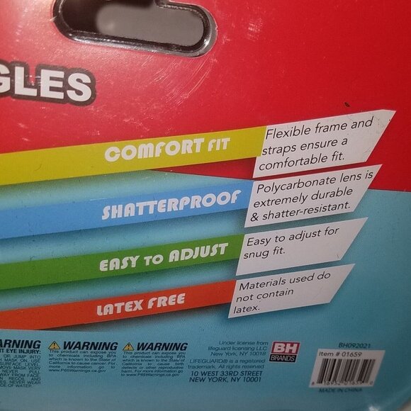 NEW Child Molded Swim Goggles by Lifeguard Red Pirate Crab Lobster 3+ - Picture 6 of 6